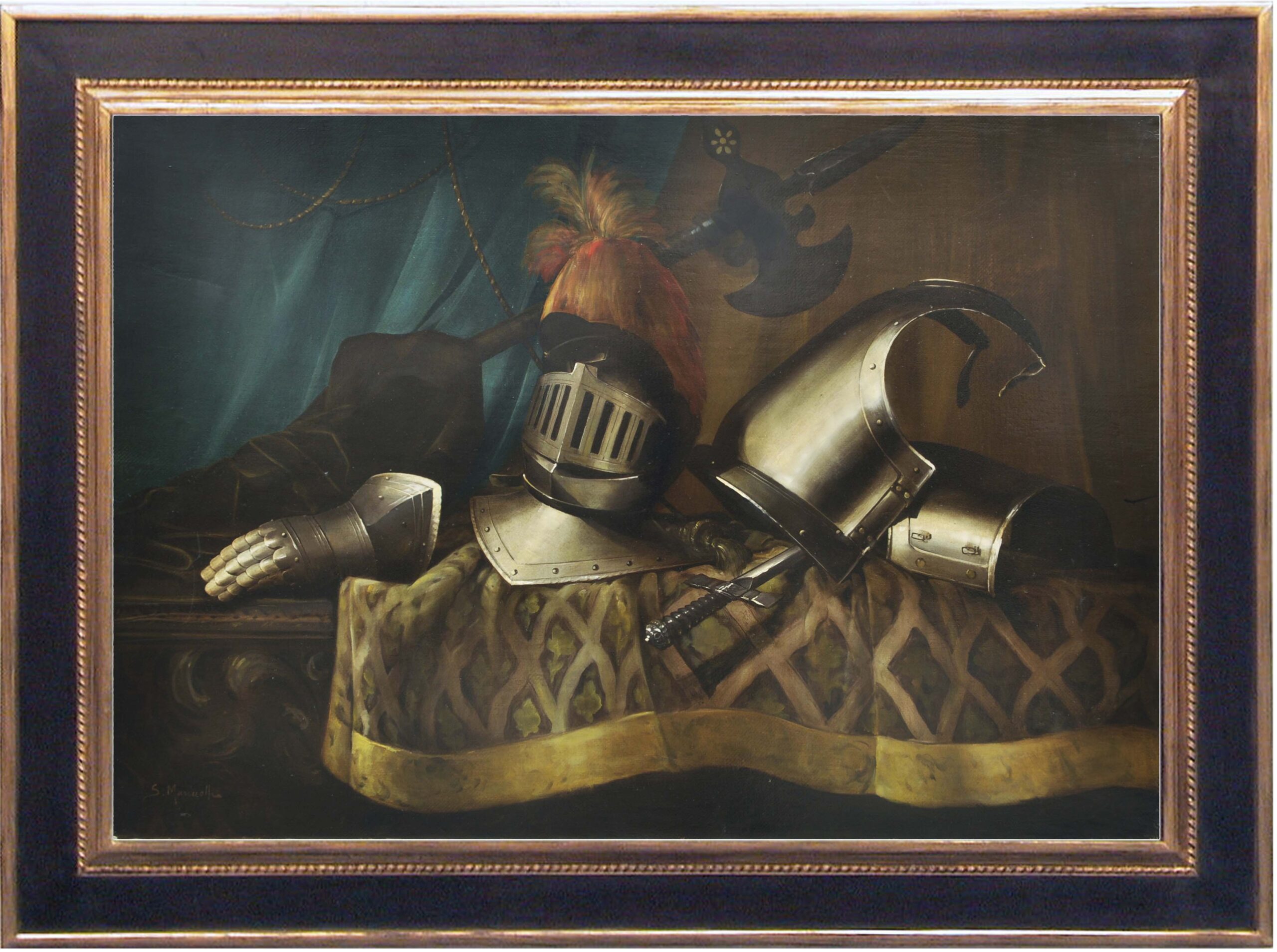 Natura morta con armature – Olio su tela cm.70×100, Salvatore Marinelli, Italia 2008_1