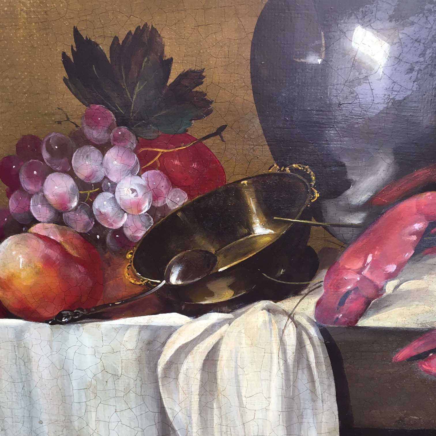 Natura morta con frutta e aragosta – Olio su tela cm.60×120, Salvatore Marinelli Italia 2018_4