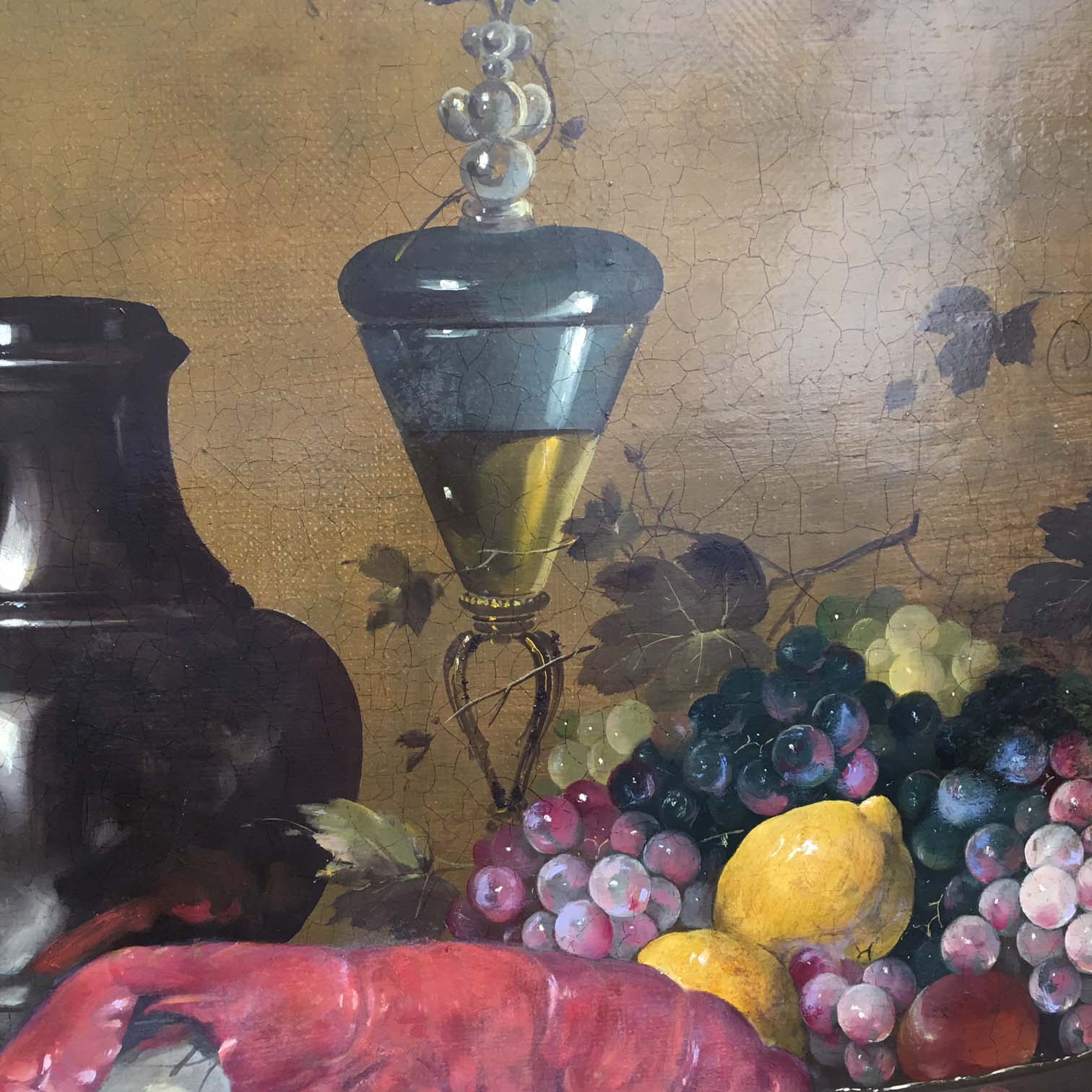 Natura morta con frutta e aragosta – Olio su tela cm.60×120, Salvatore Marinelli Italia 2018_5
