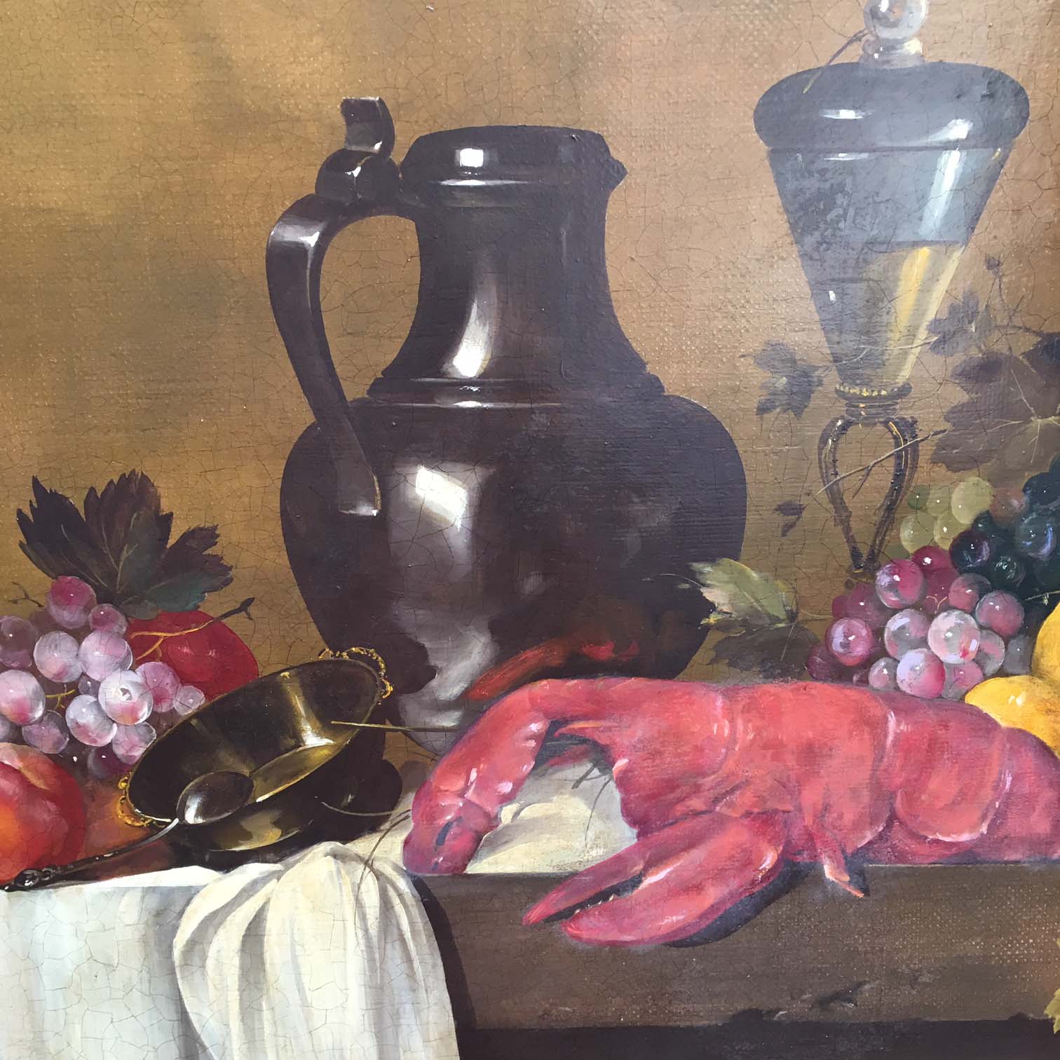 Natura morta con frutta e aragosta – Olio su tela cm.60×120, Salvatore Marinelli Italia 2018_8