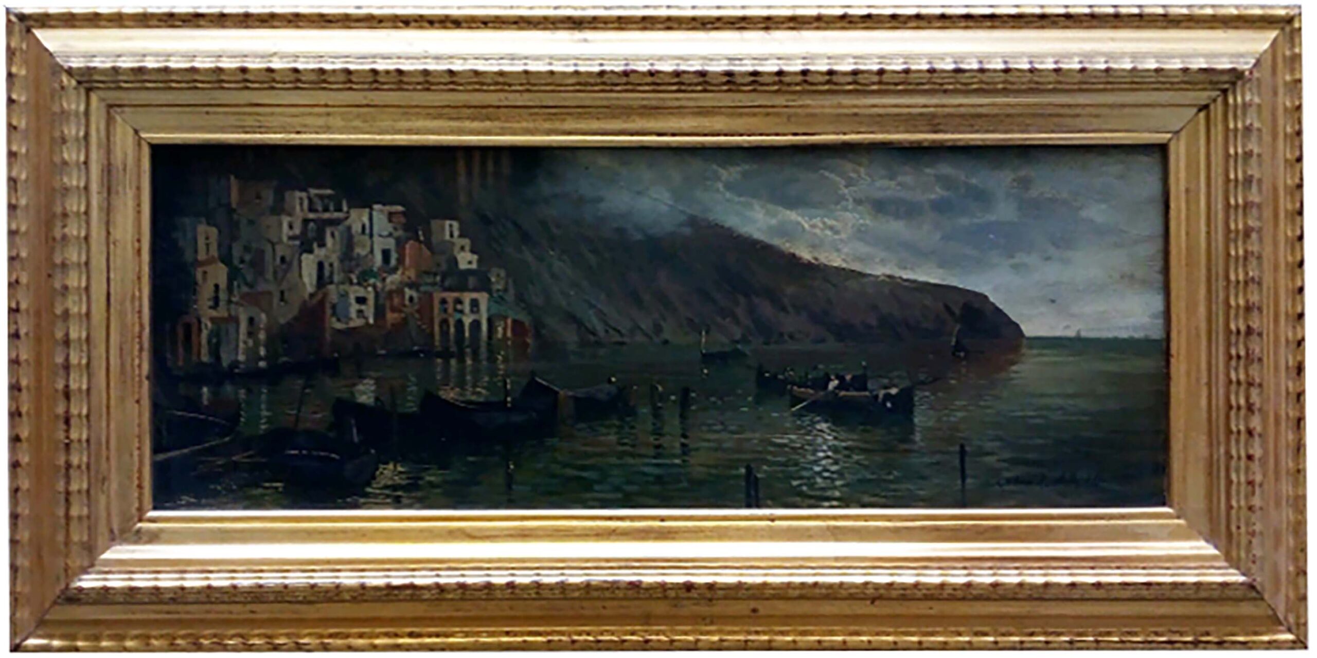 Marina – Olio su tavola cm.19×51, Mario Rosario Allegretti Italia 2002_1