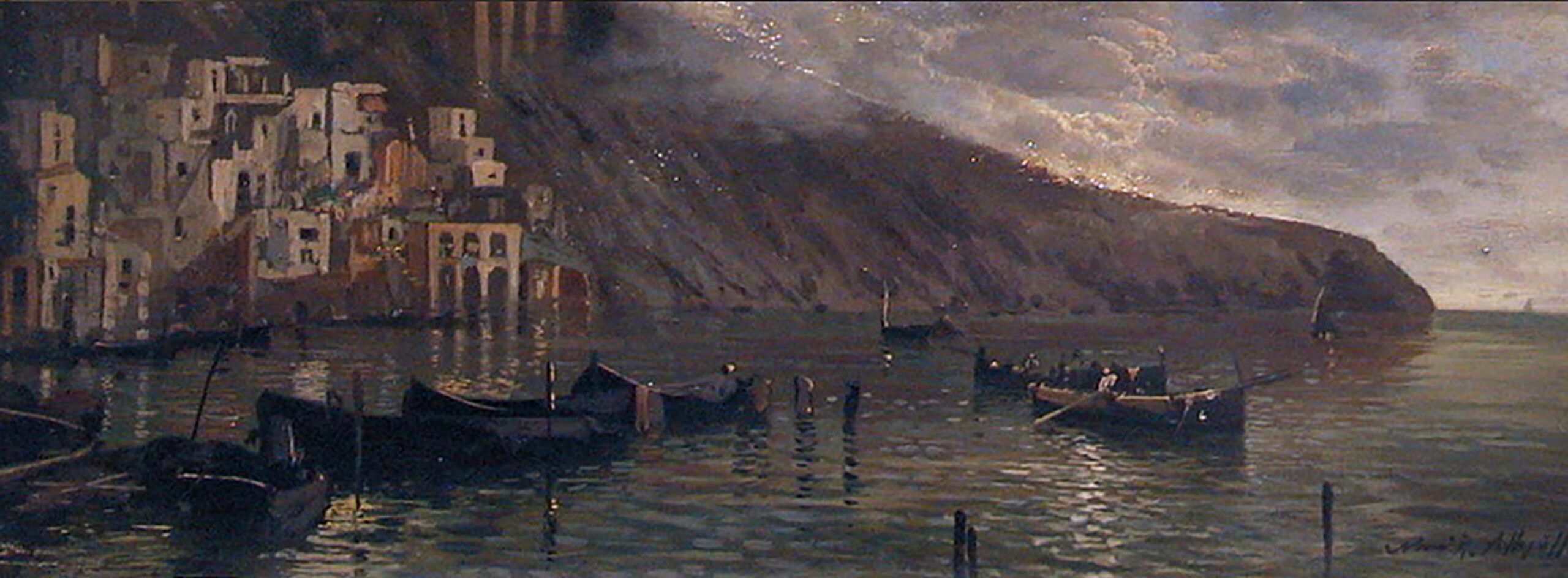 Marina – Olio su tavola cm.19×51, Mario Rosario Allegretti Italia 2002_2