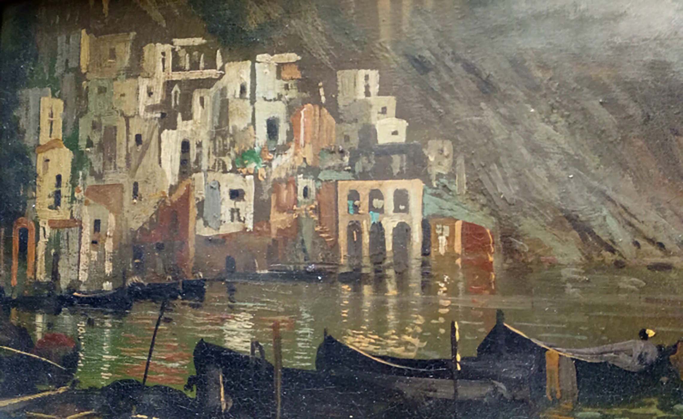 Marina – Olio su tavola cm.19×51, Mario Rosario Allegretti Italia 2002_3