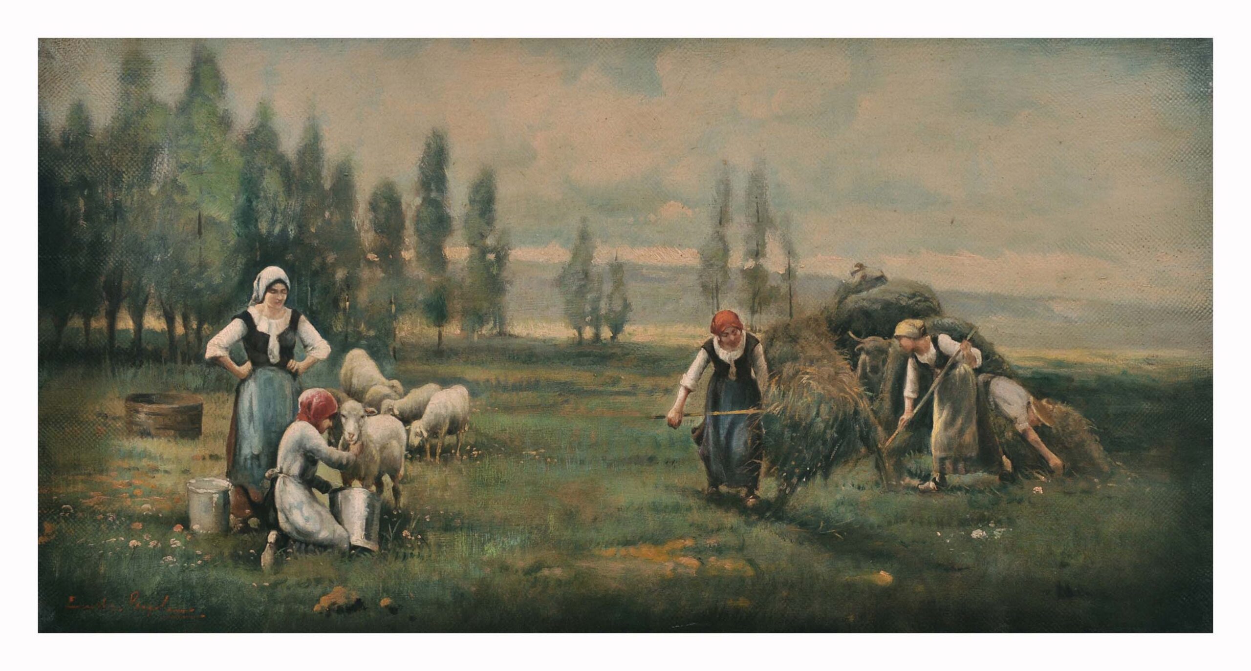 Paesaggio Campestre – Olio su tela cm.50×130, Emilio Pergola Italia 2006_2