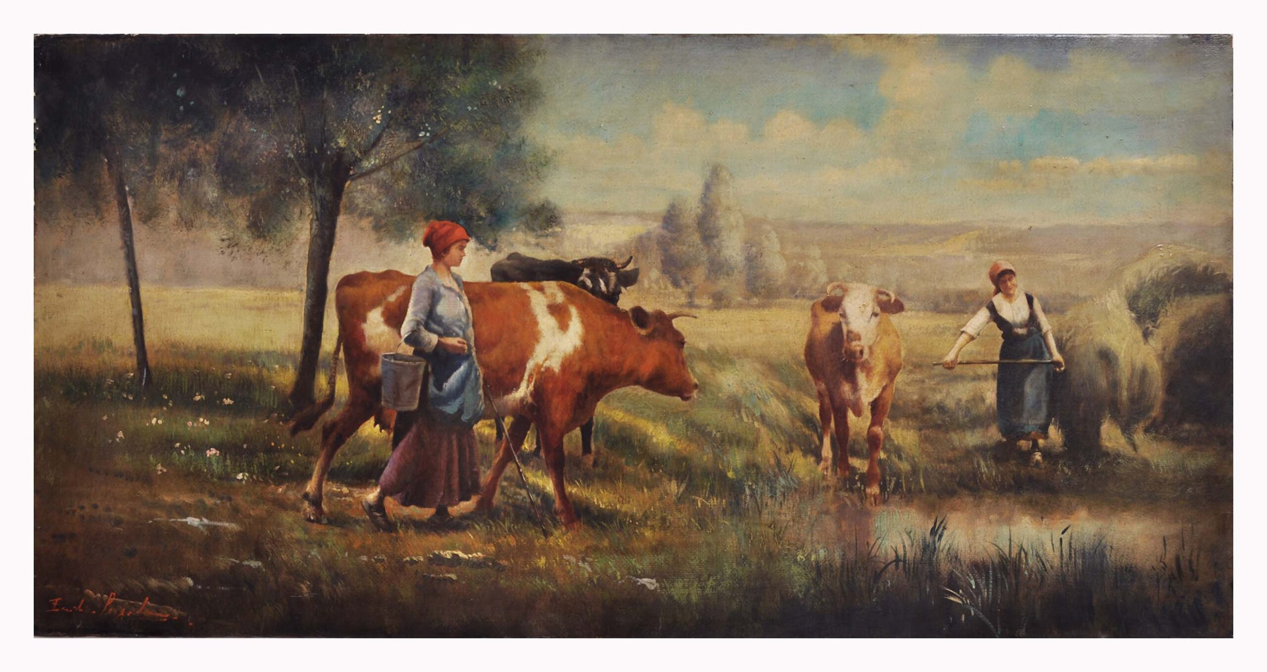Paesaggio campestre – Olio su tela cm.50×100, Emilio Pergola Italia 2005_2