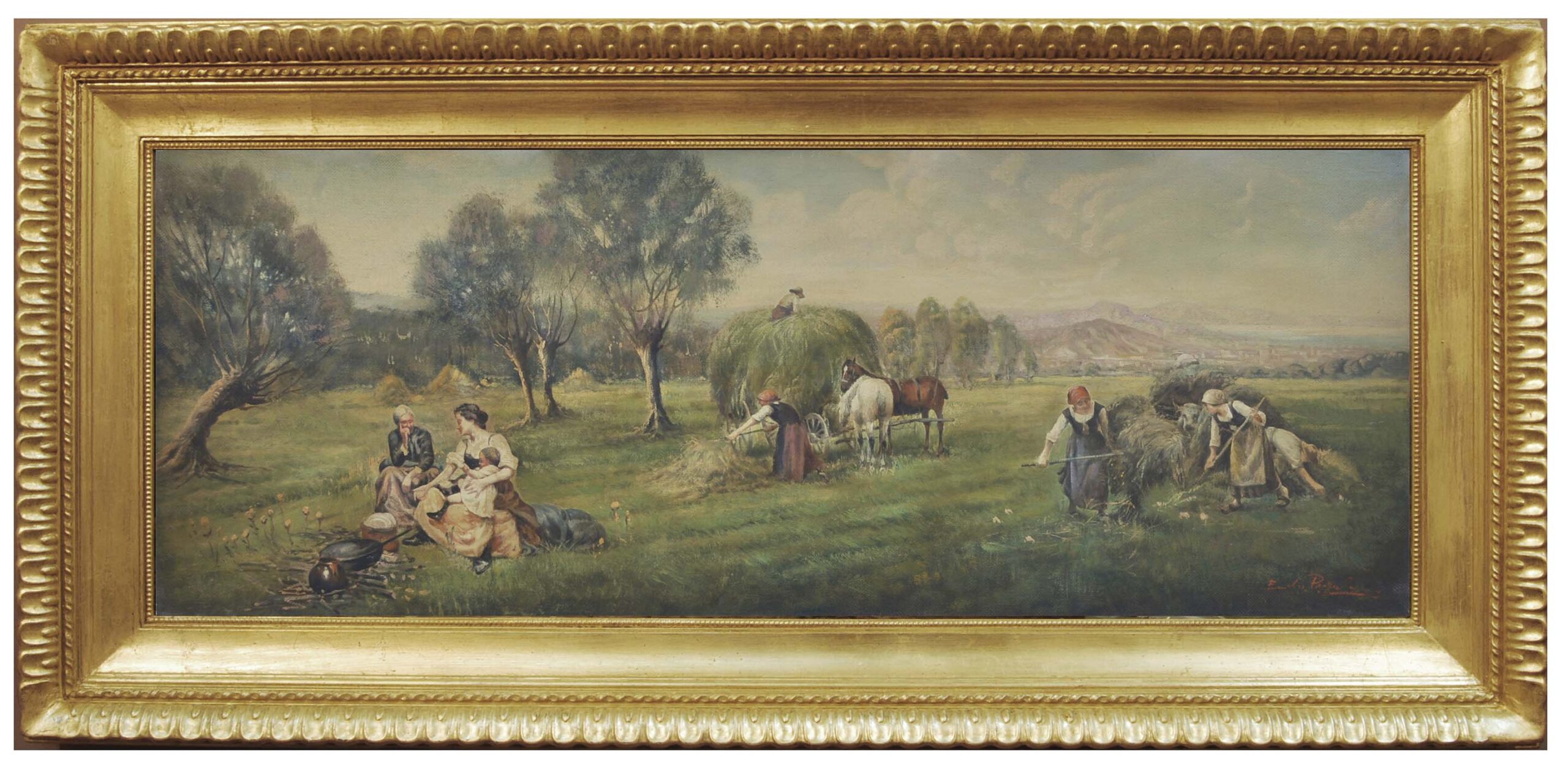 Paesaggio campestre – Olio su tela cm.50×130, Emilio Pergola Italia 2006_1