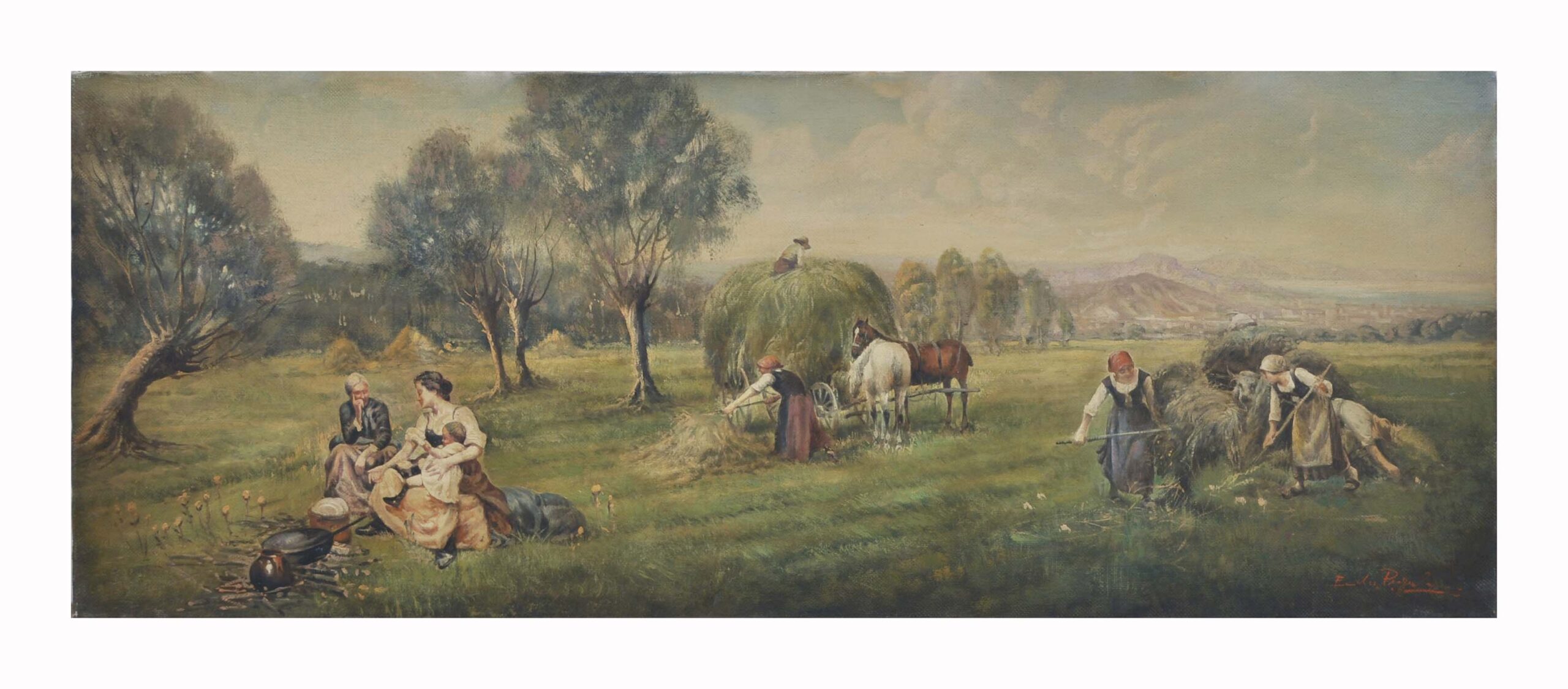 Paesaggio campestre – Olio su tela cm.50×130, Emilio Pergola Italia 2006_2