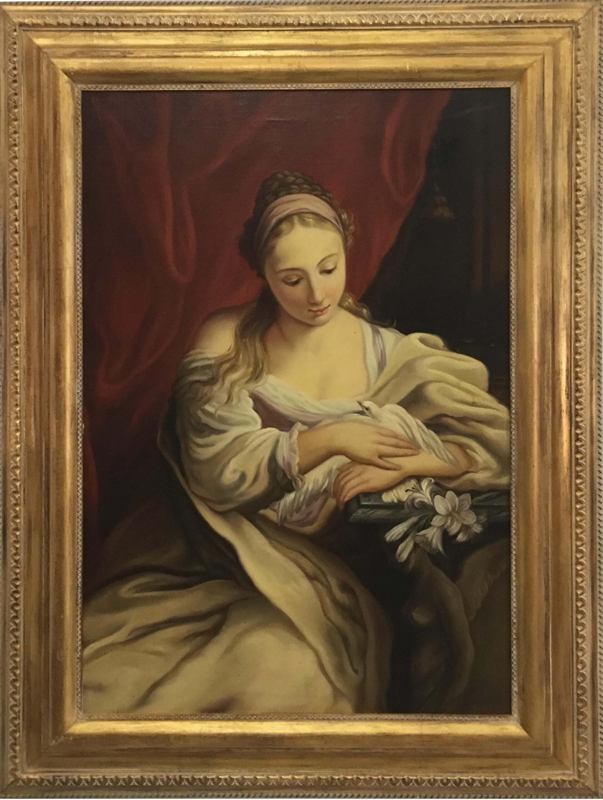 Ritratto di fanciulla con colomba – Olio su tela cm.95×65 Eugenio De Blasi Italia 2008_1