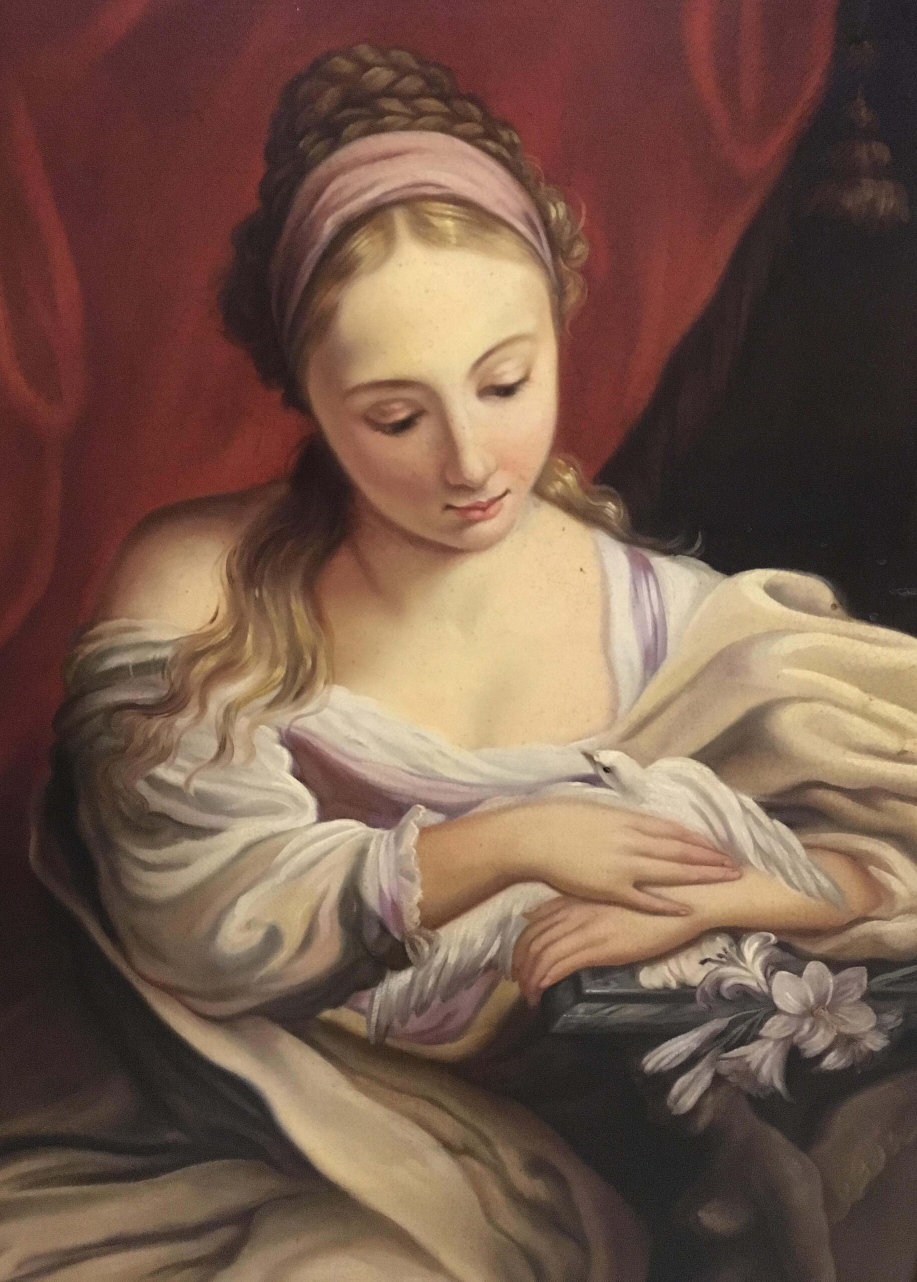 Ritratto di fanciulla con colomba – Olio su tela cm.95×65 Eugenio De Blasi Italia 2008_3