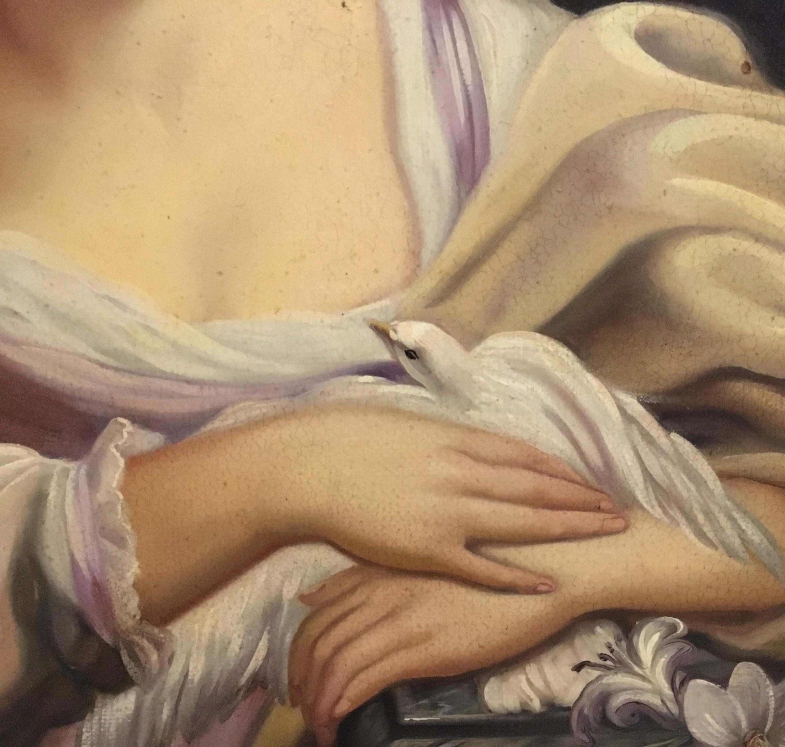 Ritratto di fanciulla con colomba – Olio su tela cm.95×65 Eugenio De Blasi Italia 2008_4