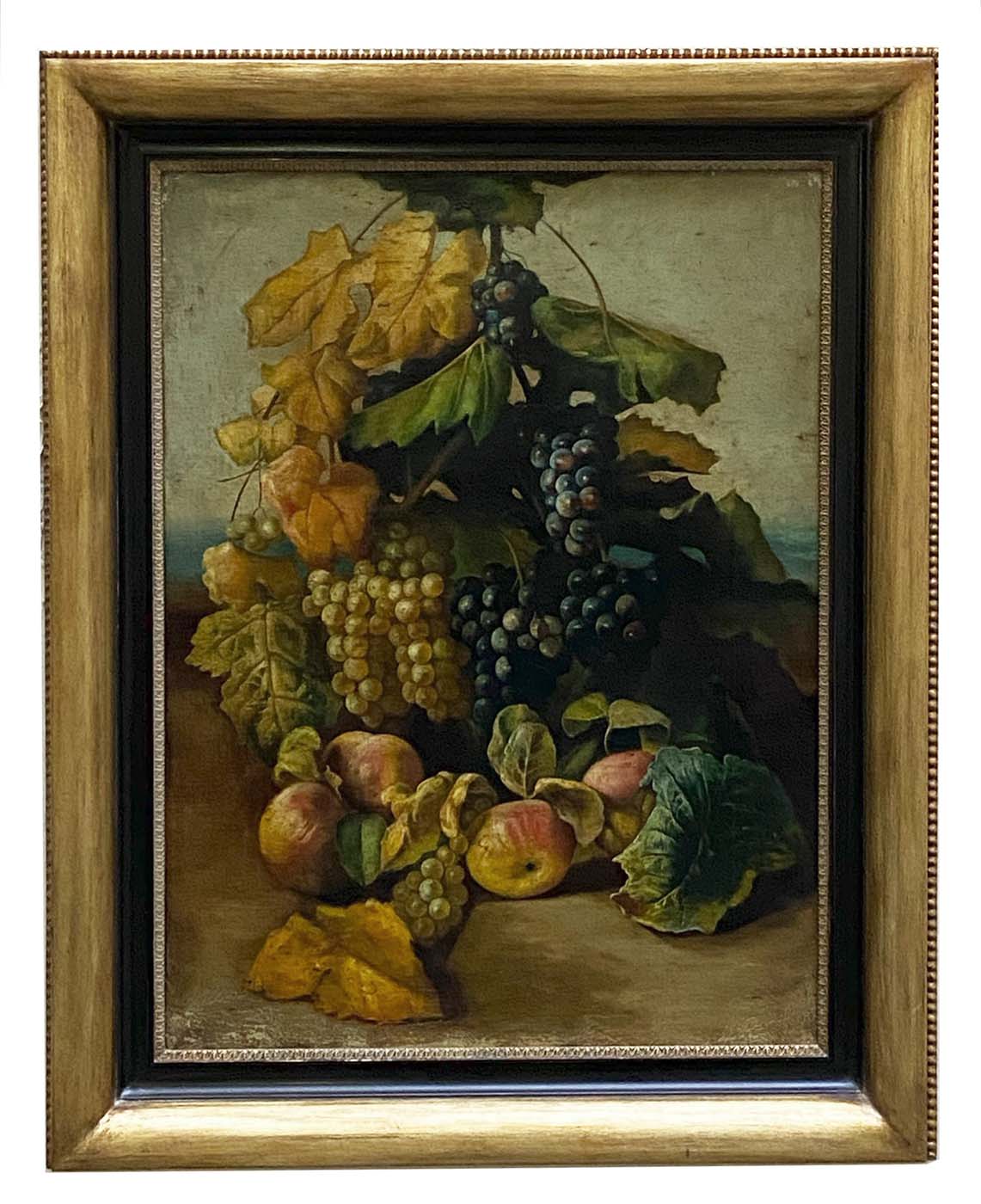 Natura morta con uva bianca e nera – Olio su tela cm.80×60 Maximilian Ciccone Italia 2002_1